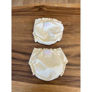 2 AMP Diapers Adjustable Diaper Covers W/Snaps & Insert Pouch Reusable - Yellow